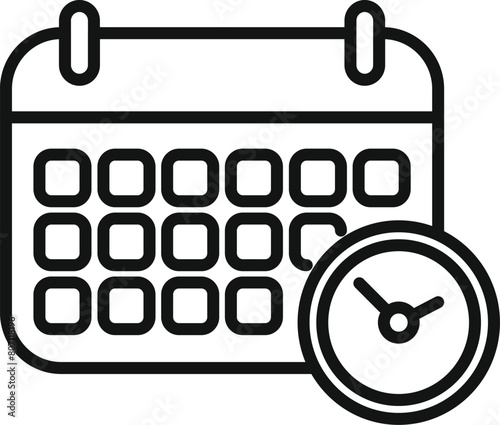 Calendar schedule icon outline vector. Period term study. Budget deadline