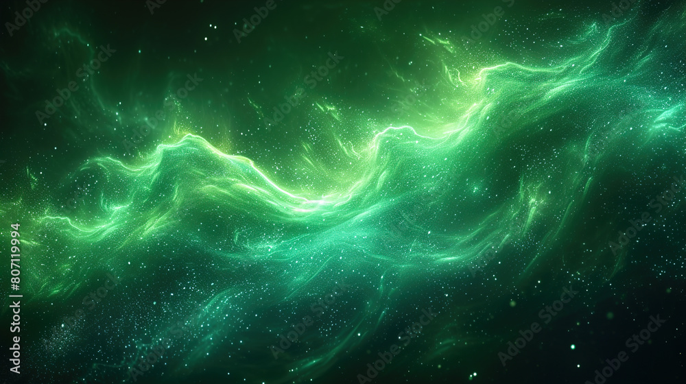 Green luxury Abstract wave dark background with light effect