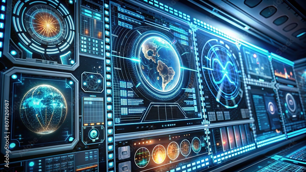 Obraz premium concept of internet network interface background