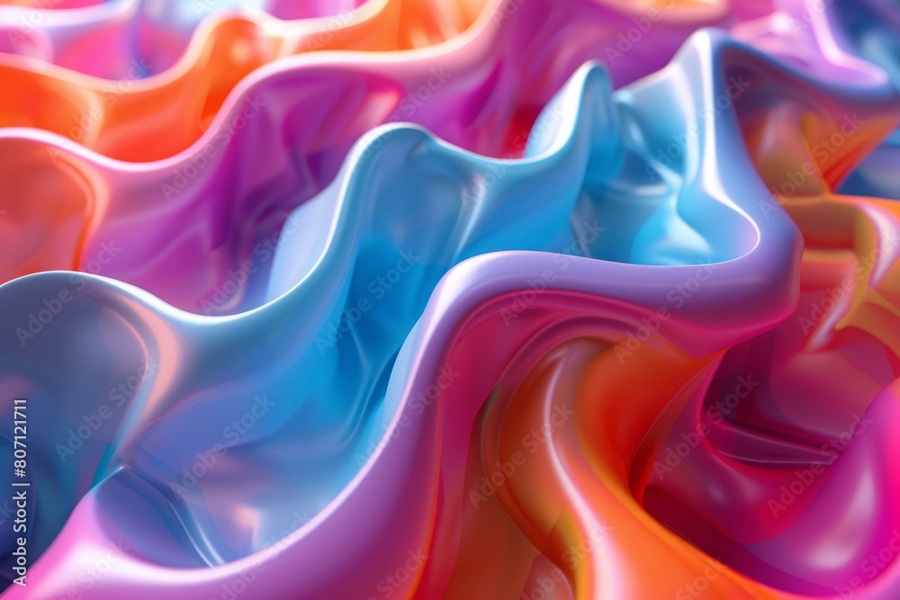 Fototapeta premium Vibrant Abstract Silk Waves