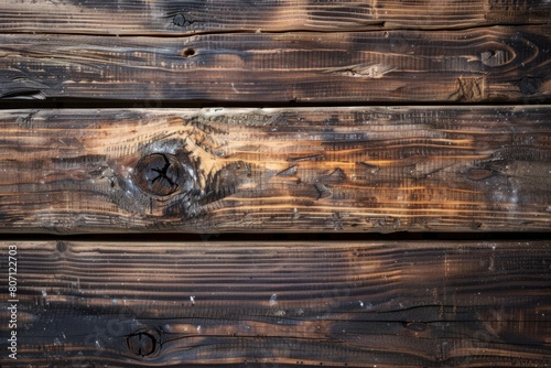 Rustic Burnt Wooden Planks Texture Background