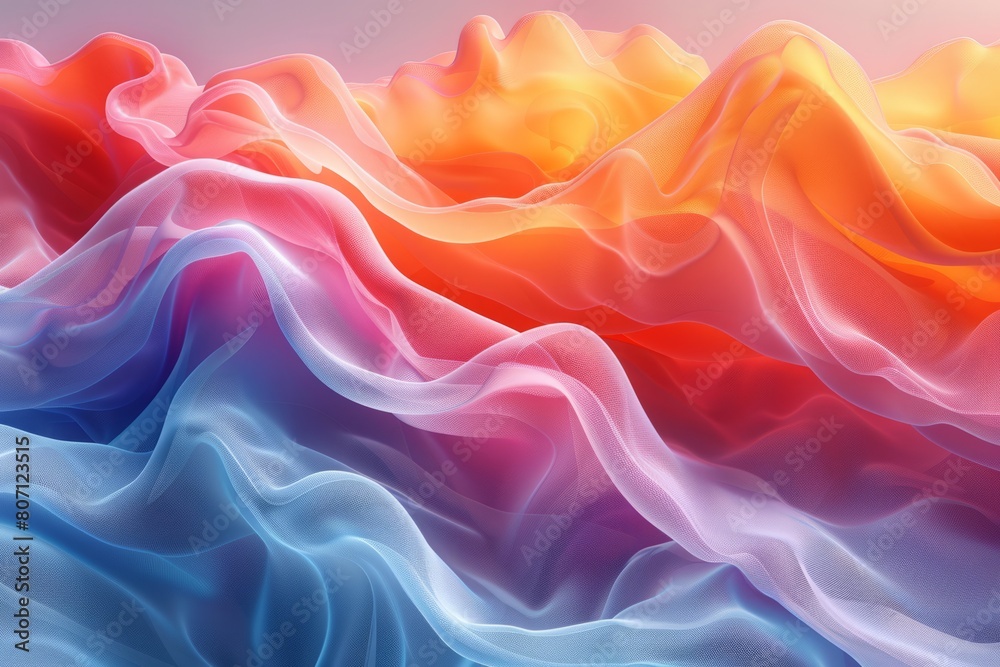 Vibrant Silk Fabric Waves Vibrant Silk Fabric Waves