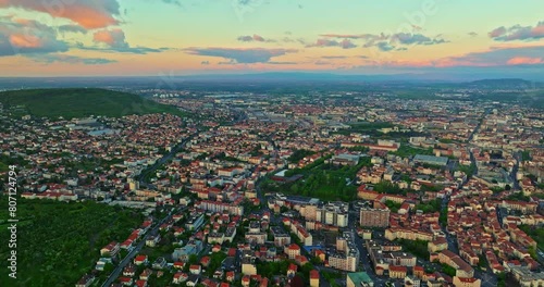 Aerial view the old town of Clermont-Ferrand in France  photo