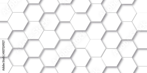 Abstract background with hexagon, modern abstract vector polygonal pattern. Futuristic abstract honeycomb technology white background. Luxury white hexagon pattern.