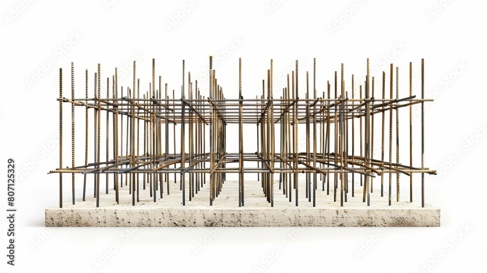 Illustration of construction armature, isolated on a white background, showcasing the structural framework used in building construction projects. Illustration of construction armature, isolated on a white background, showcasing the structural framework used in building construction projects.