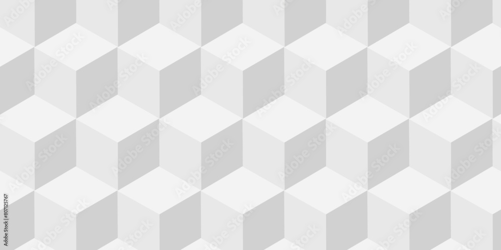 Abstract white and gray style minimal blank cubic. Geometric pattern illustration mosaic, square and triangle wallpaper. Seamless cube technology business concept. Abstract white and gray style minimal blank cubic. Geometric pattern illustration mosaic, square and triangle wallpaper. Seamless cube technology business concept.