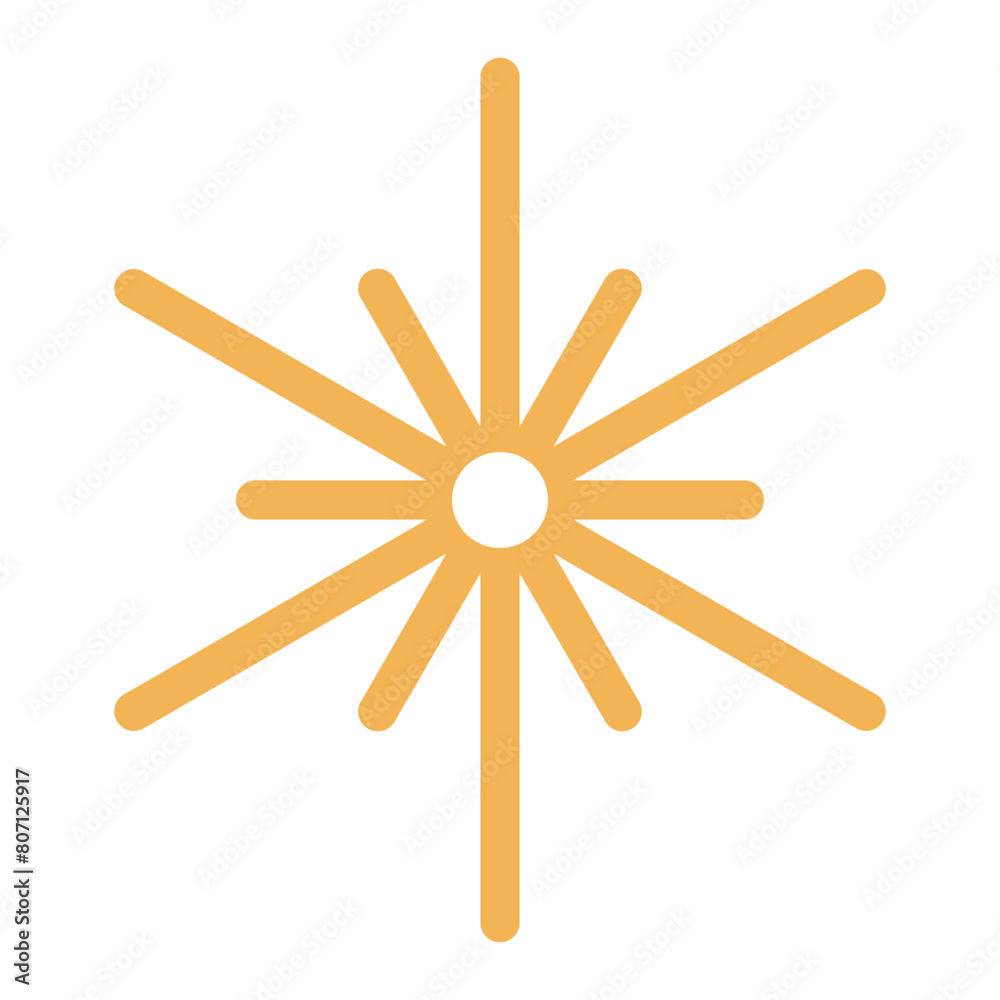 Abstract geometric star line art illustration. Mid Autumn Festival, traditional holiday clip art, card, banner, poster element. Asian style design, isolated vector.