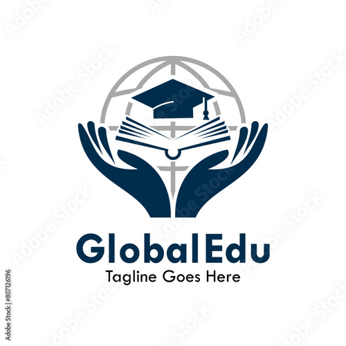 Global education design logo template illustration