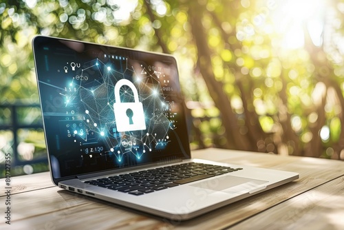 Encryption secures online networks via VLAN, monitoring data for cyber threats with antivirus protection and secure privacy controls.