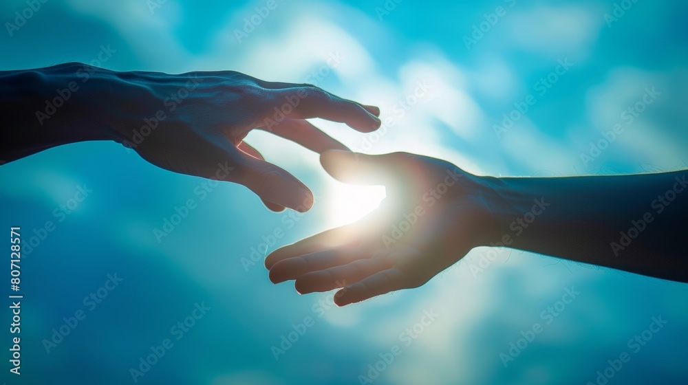 A human's hand saving another human. Concepts of salvation, donation, and helping. A human's hand saving another human. Concepts of salvation, donation, and helping.
