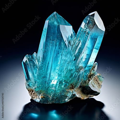 aquamarine crystal k uhd very detailed high quality high focus s photo