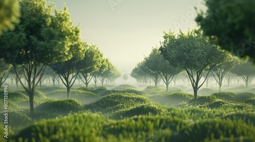 Look strange of biology with genetically engineered trees that produce biofuel, depicted in minimal styles, ideal for a sharpen Cinematic Look photo