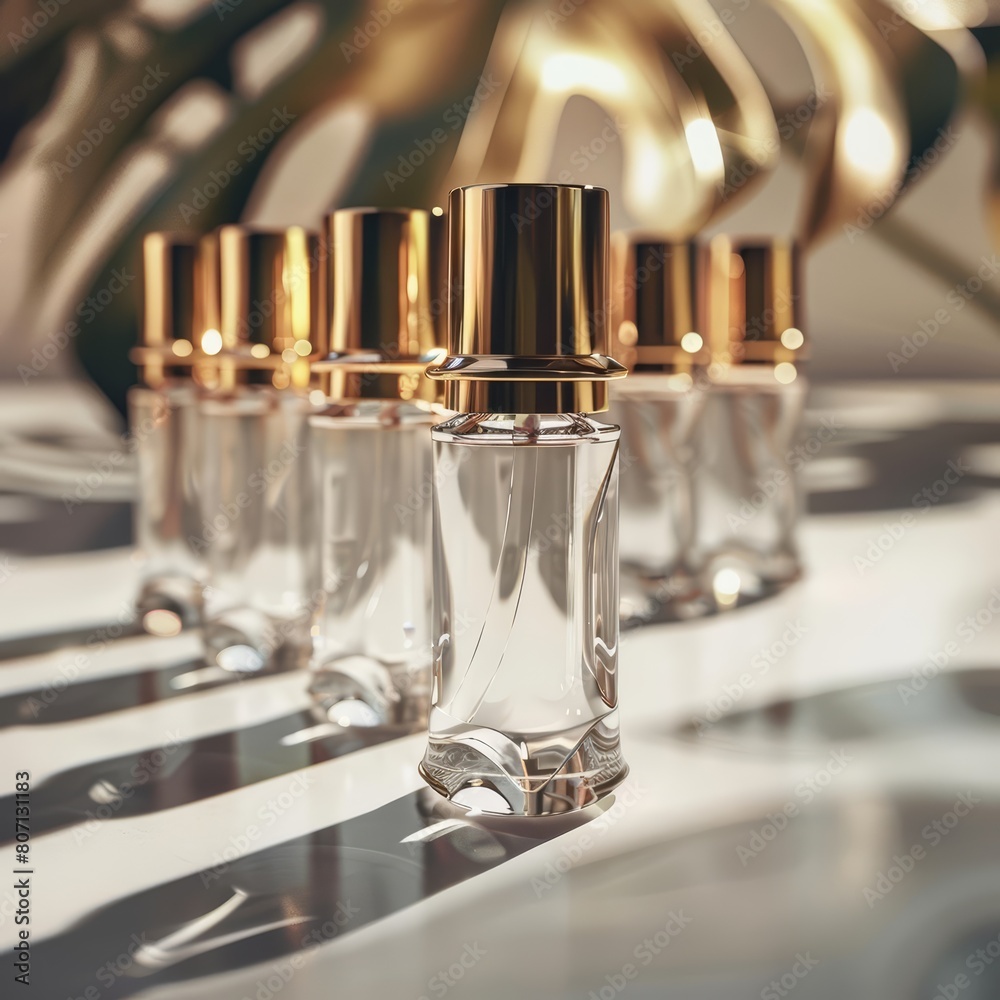 Nail polish removers elegantly displayed in a luxury cosmetic background, their essential function presented in classic styles with a gold color, sharply focused for a banner Nail polish removers elegantly displayed in a luxury cosmetic background, their essential function presented in classic styles with a gold color, sharply focused for a banner