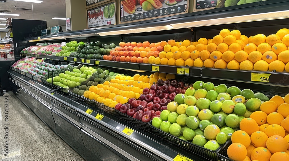 Lauderdale-by-the-Sea, The fruit section at Publix supermarket. Lauderdale-by-the-Sea, The fruit section at Publix supermarket.