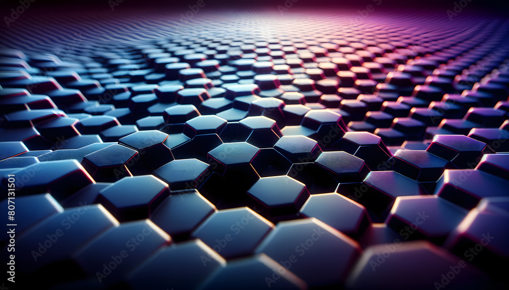 a futuristic hexagon pattern design with a gradient light effect from purple to blue. a futuristic hexagon pattern design with a gradient light effect from purple to blue.