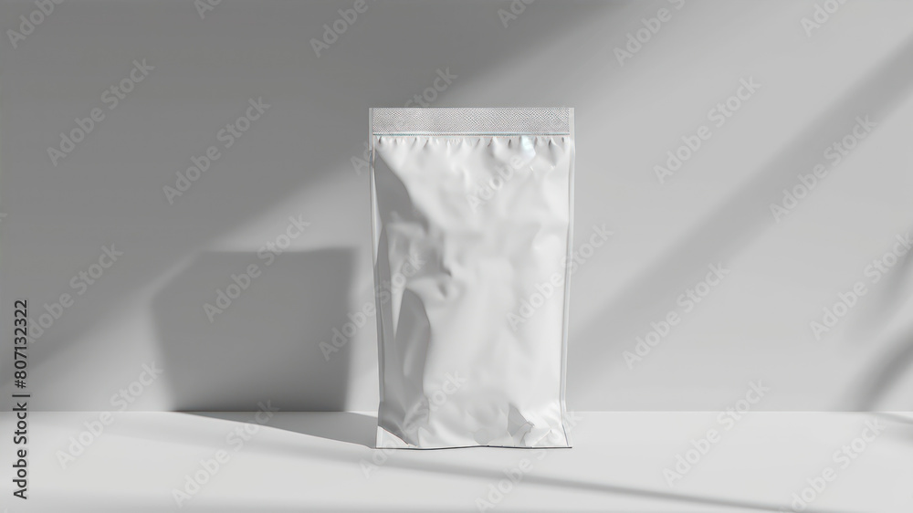 White paper bag mockup on white background White paper bag mockup on white background