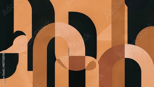 An abstract minimalist background is used, black and brown colors, pastel painting technique.