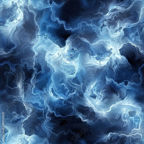 Blue swirling smoke on a dark background