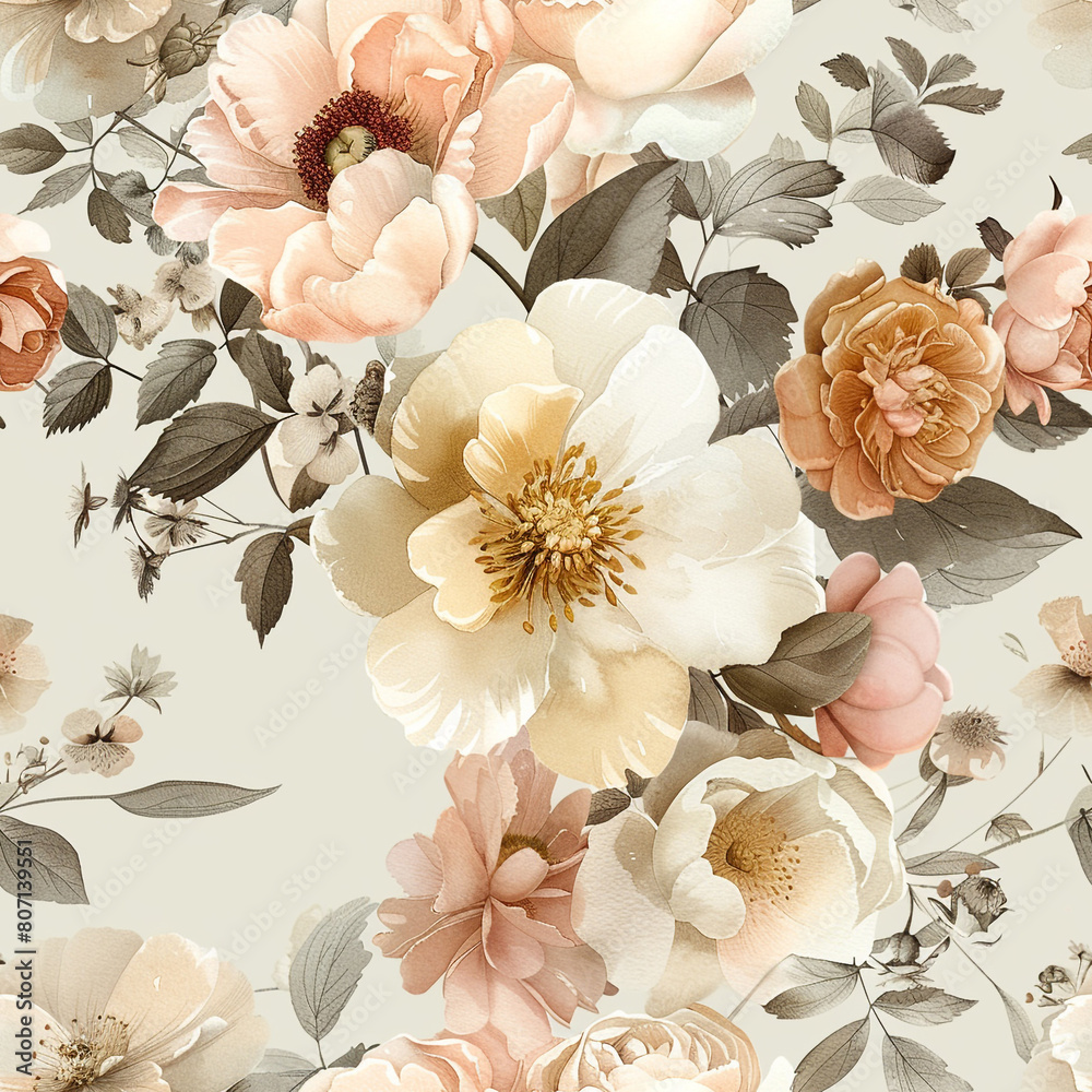 Floral pattern with vintage aesthetic