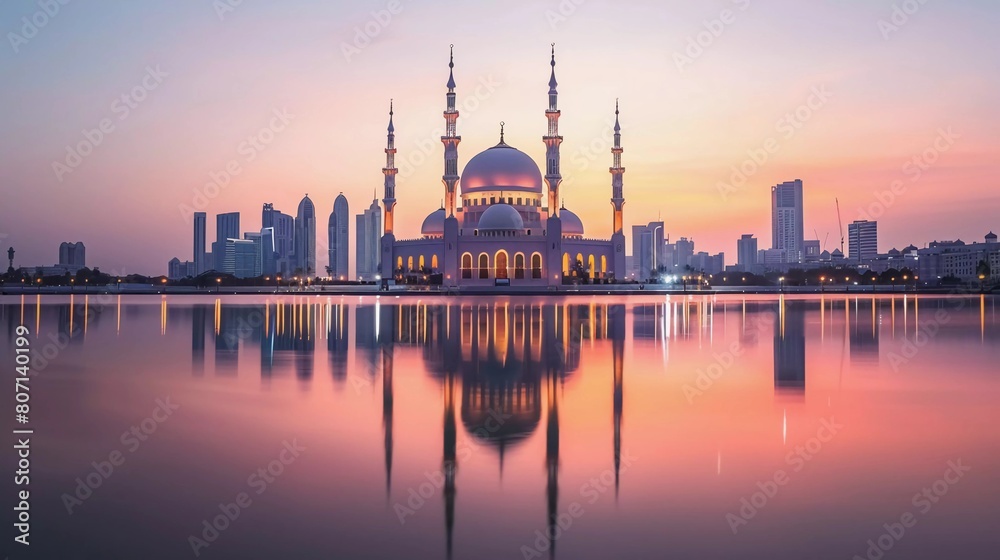 Sharjah New Mosque Amazing Architectural Design beautiful view at sunset Dubai Travel and Tourism Images