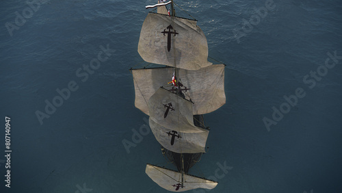 The NAO VICTORIA is the flag ship of the MAGELLAN armada. A scientific 3D-reconstruction of a spanish galleon fleet in the beginning of the 16th century.sails ahead of a global circumnavigation