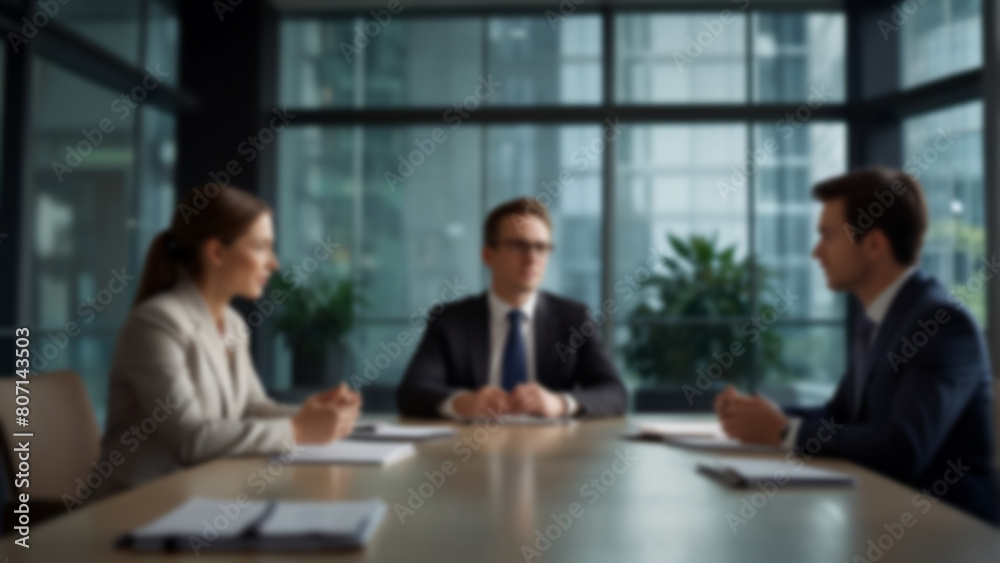 business people working together Blurred Business Meeting Abstract Office Background 
