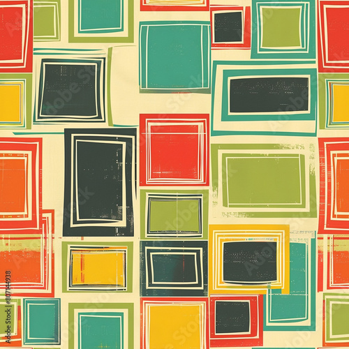 Vintage inspired abstract geometric rectangles