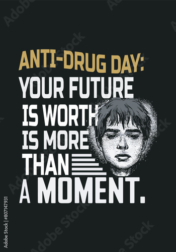 World Anti-Drug Day design for poster, banner, getting card, and t-shirt