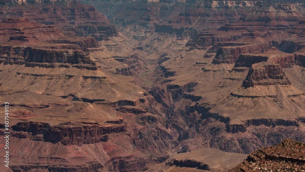 Grand Canyon North Kaibab Trail from South Rim Telephoto Time Lapse Arizona USA Grand Canyon North Kaibab Trail from South Rim Telephoto Time Lapse Arizona USA