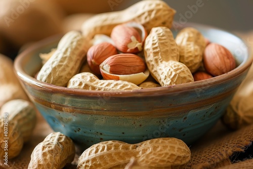 Peanuts in and out of shells photo