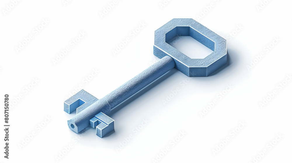 3D Flat Icon: Strong Encryption Key Symbol for Privacy in Isometric Scene 3D Flat Icon: Strong Encryption Key Symbol for Privacy in Isometric Scene
