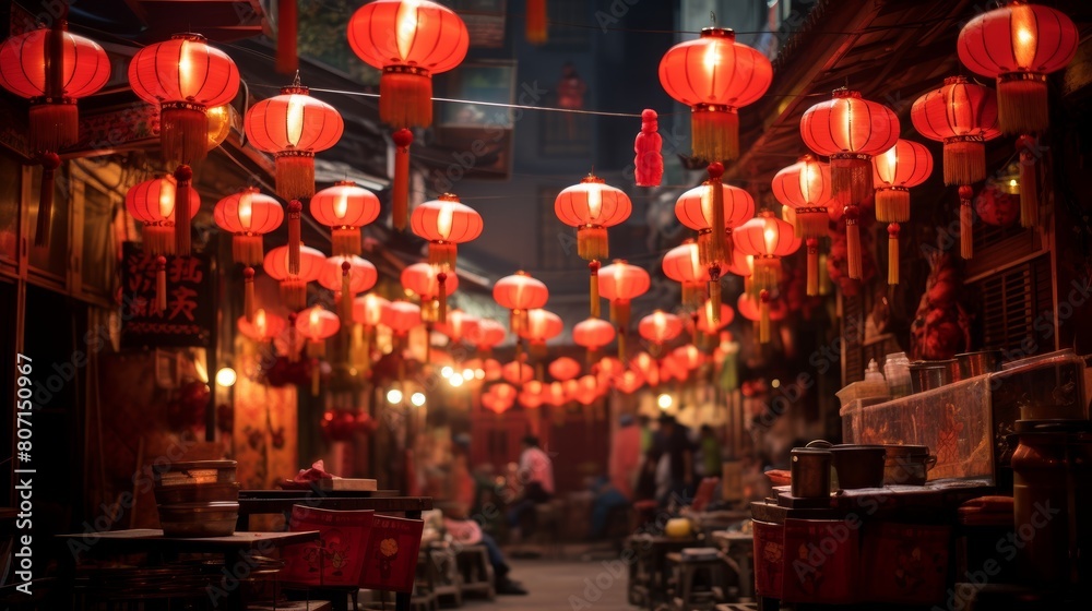Chinese lanterns in the old town of Hoi An, Vietnam