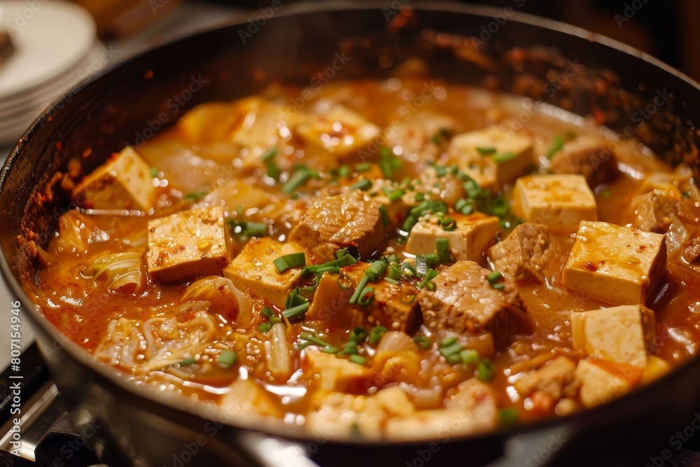 Pot with pork tofu and kimchi Pot with pork tofu and kimchi