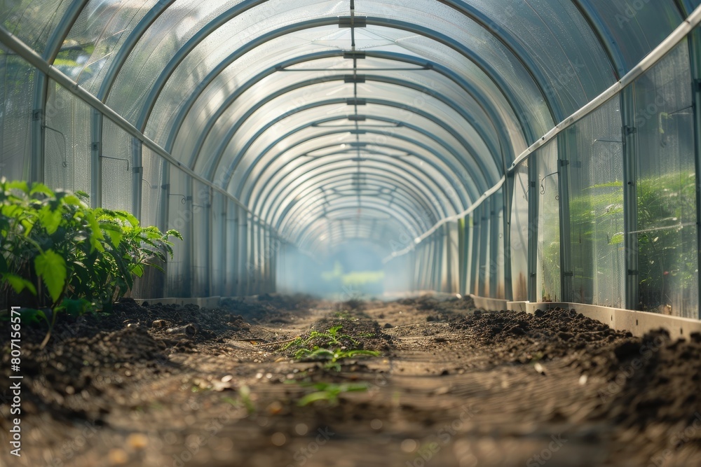 Preparing an empty polycarbonate greenhouse for planting