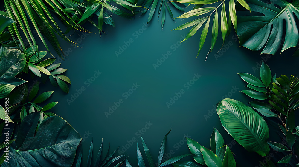 Green tropical leaf, summer wallpaper,  beautiful and simple to use as a graphic element
