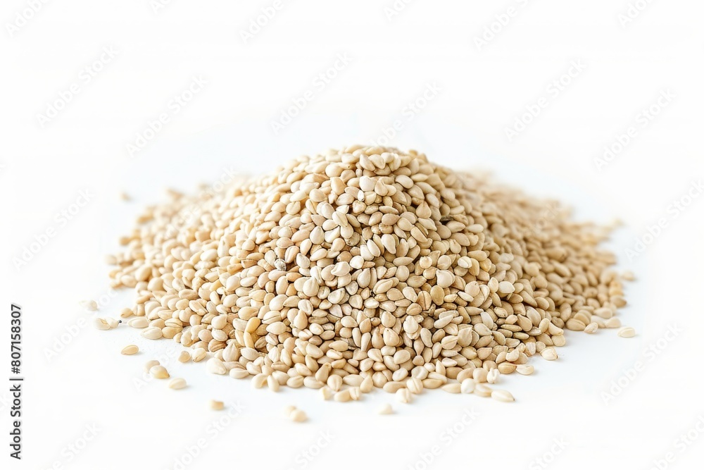 sesame on a white surface sesame on a white surface