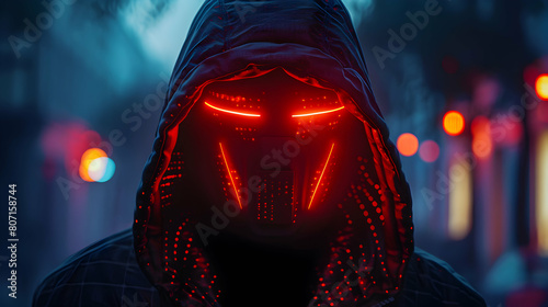 Highly detailed photo realistic image of a cyber thief alert concept, complete with an alert symbol for companies to ward off cyber thieves - ideal for stock photo use