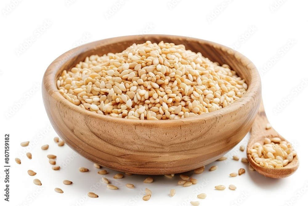 Sesame seeds on white background Sesame seeds on white background