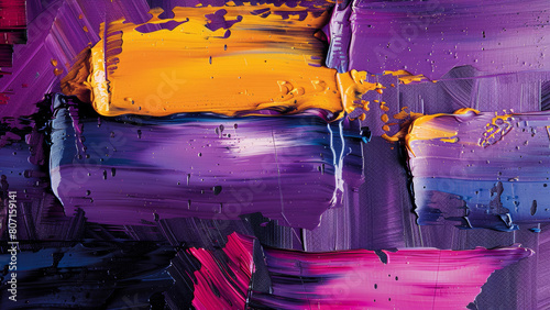 Pink neon purple yellow paint mixture, wet oil painting on canvas, abstract modern art concept, color wallpaper design background texture