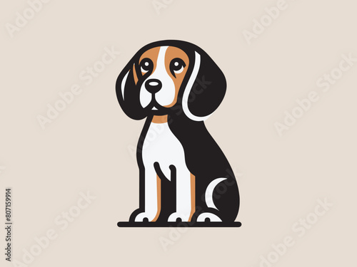 Beagle dog. Modern simple logo, icon, emblem. Vector illustration, isolated object