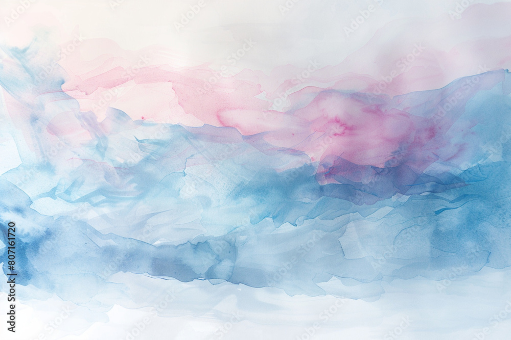 Abstract Thai elements in soft shades of blue and pink on a pure white background