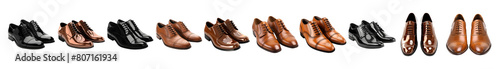 Pack of Man Leather Shoes on Transparent background - Ai Generated