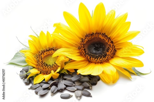 Sunflower seed on white background