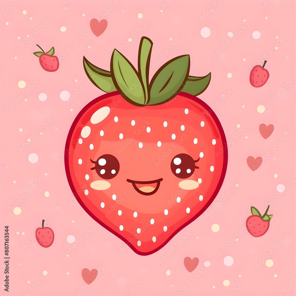 Kawaii strawberry fruit icon, Kawaii strawberry cartoon vector illustration
Kawaii strawberry fruit icon, Kawaii strawberry cartoon vector illustration