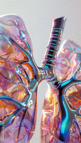 3D rendering of a pair of healthy human lungs