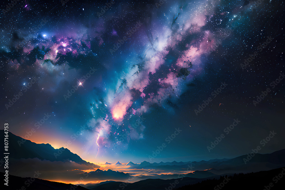 Obraz premium 空と雲と銀河-D