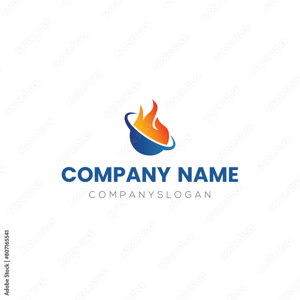 Flame logo design, vector logo design, illustration