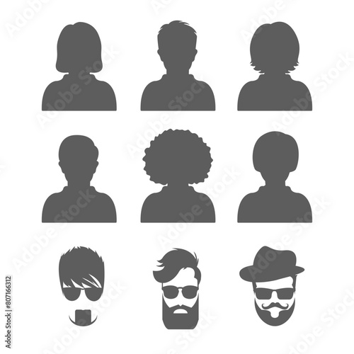 Office men and women silhouette set hipster vector illustration design isolated