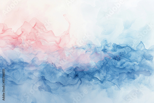 Abstract Thai elements in soft shades of blue and pink on a pure white background © possawat
