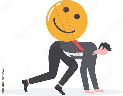optimistic and advantageous. Businessman preparing to start work happy

